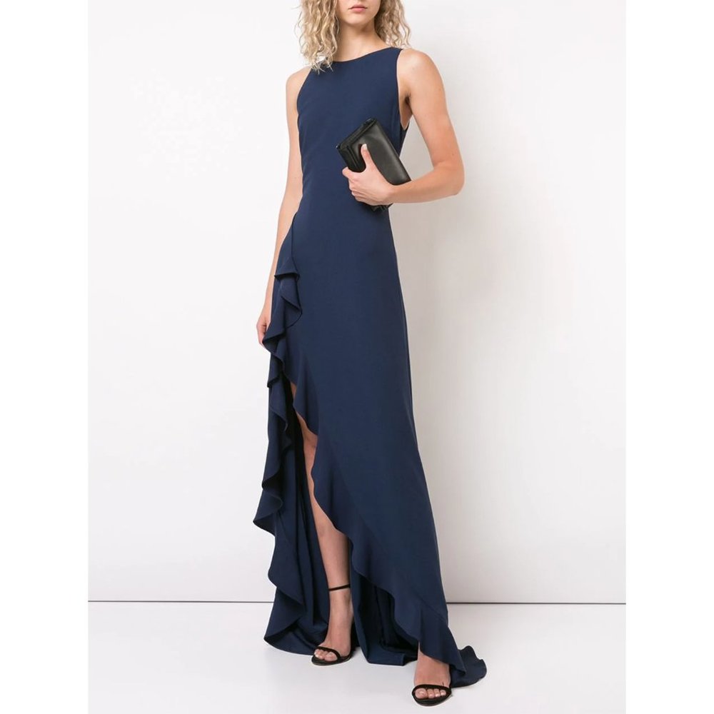 NWT ZAC Zac Posen Janice Ruffle Evening Gown 10 - Picture 1 of 8